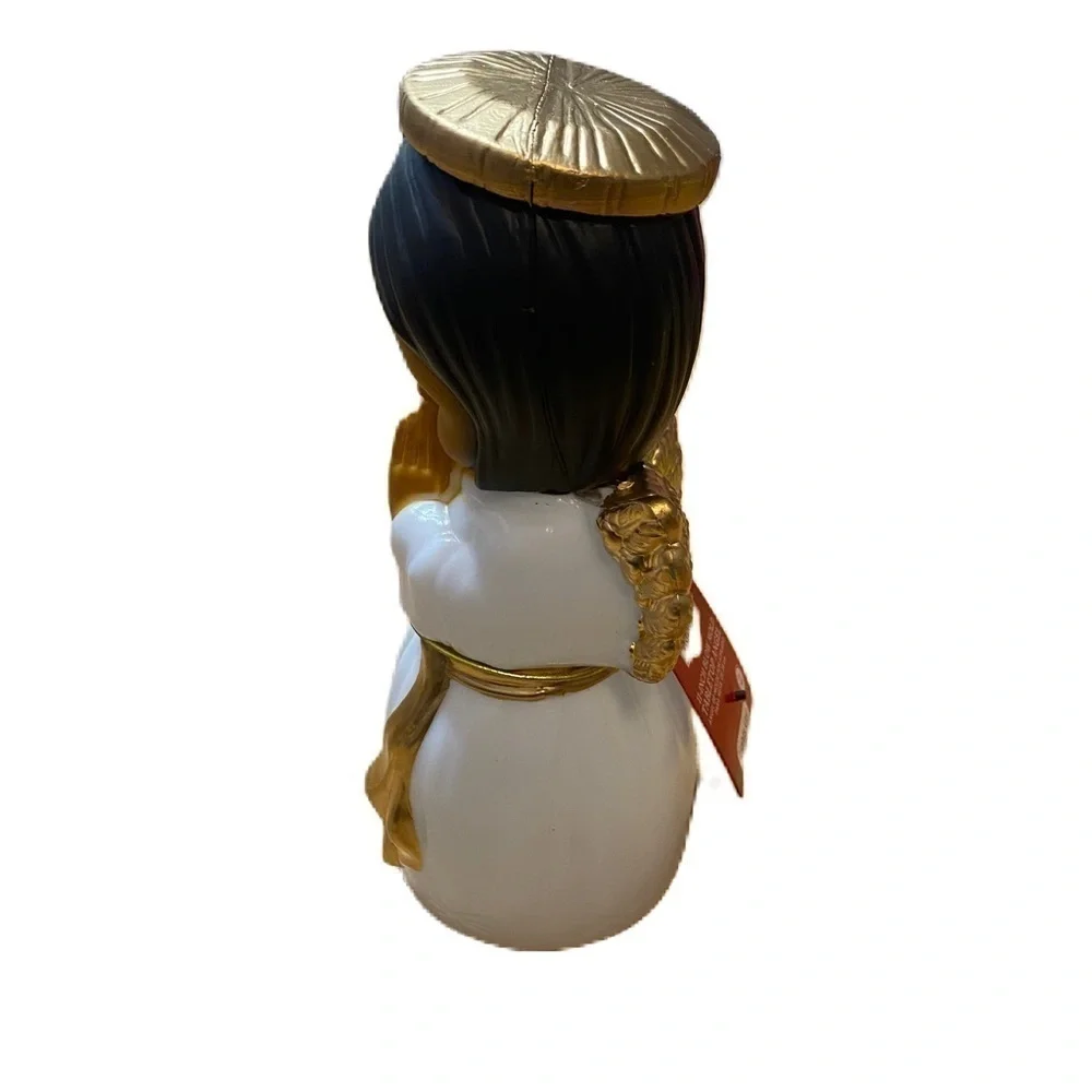 Angel Blow Mold Christmas Decoration NEW Battery Operated Table Top White Gold